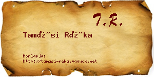 Tamási Réka névjegykártya